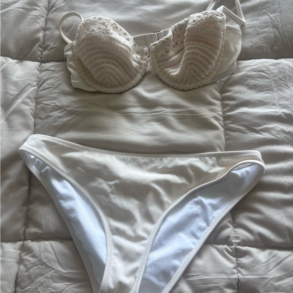 Cream Lace Bikini Set